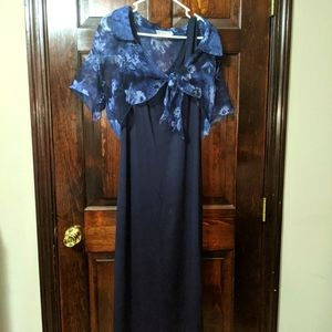 Blue tank sundress, large, light floral top
